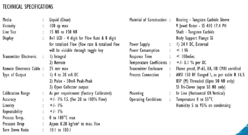 kushal-turbine-flow-meter-technical-specification-chennai